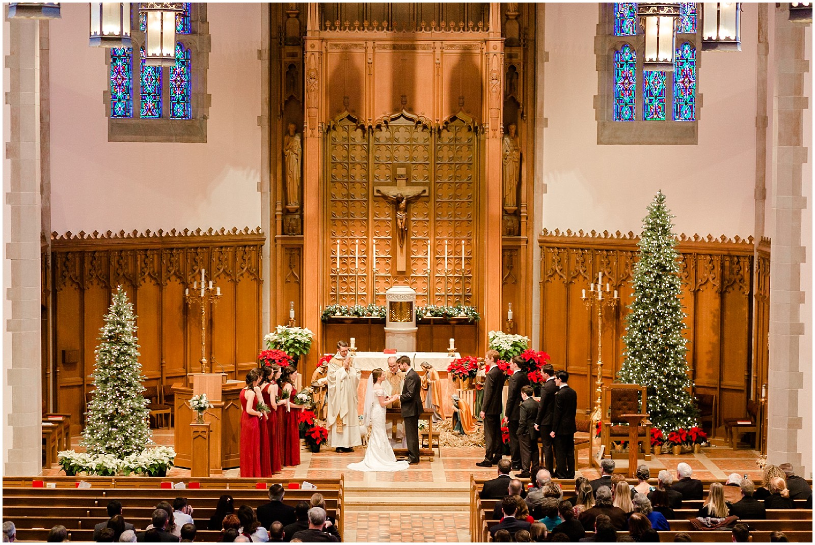 Bride and Groom saying vows - Nativity of Our Lord Catholic Church - Winter Wedding - Saint Paul, Minnesota